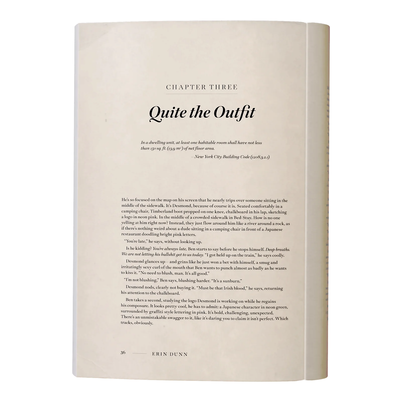 The printed chapter — “Quite the Outfit” — set in Daith